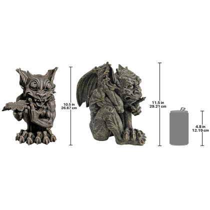 Toscano - Set of 2 Babble and Whisper the Gothic Gargoyle Statues