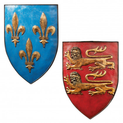 Toscano - Set of 2 Grand Arms of France Sculptural Wall Shields