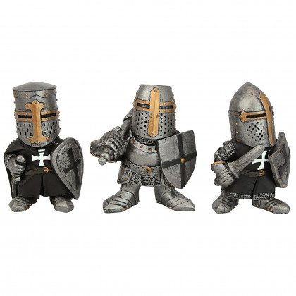 Toscano - Set of 3 Wee Medieval Crusader Knights of the Gothic Realm Statues