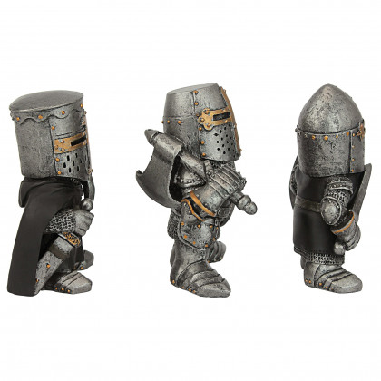 Toscano - Set of 3 Wee Medieval Crusader Knights of the Gothic Realm Statues