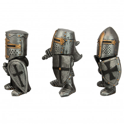 Toscano - Set of 3 Wee Medieval Crusader Knights of the Gothic Realm Statues