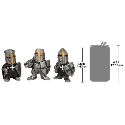 Toscano - Set of 3 Wee Medieval Crusader Knights of the Gothic Realm Statues