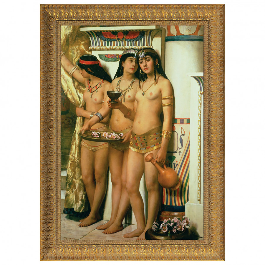 Toscano Pharaoh Handmaidens Framed Canvas Replica Painting - Small