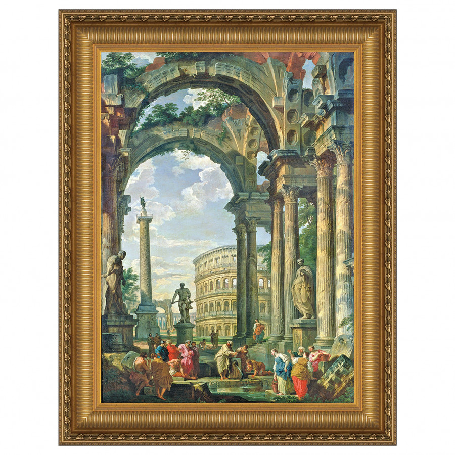 Toscano - Roman Capriccio Framed Canvas Replica Painting