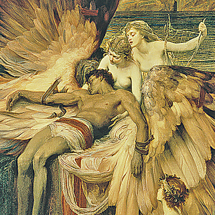 Toscano The Lament for Icarus Framed Canvas Replica Painting - Medium