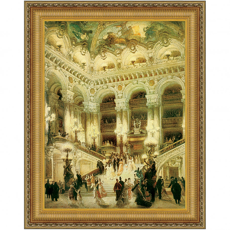 Toscano - Le Couloir de l Opera Framed Canvas Replica Painting