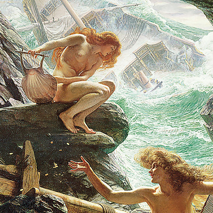 Toscano The Cave of the Storm Nymphs Framed Canvas Replica Painting - Small