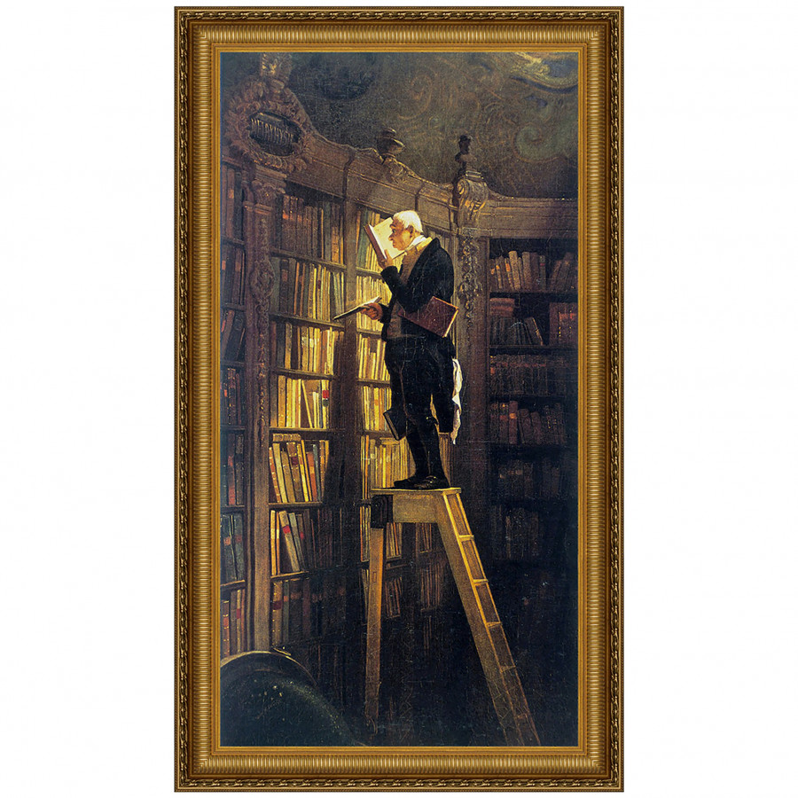 Toscano - The Bookworm Framed Canvas Replica Painting