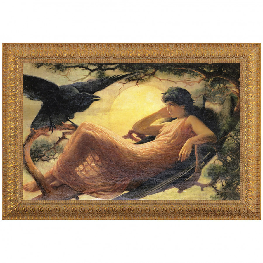 Toscano - The Night Raven Sings Framed Canvas Replica Painting