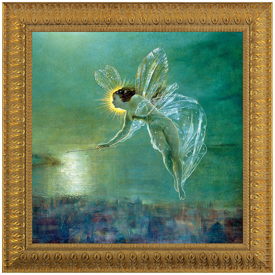 Toscano - Spirit of the Night Fairy Framed Canvas Replica Painting