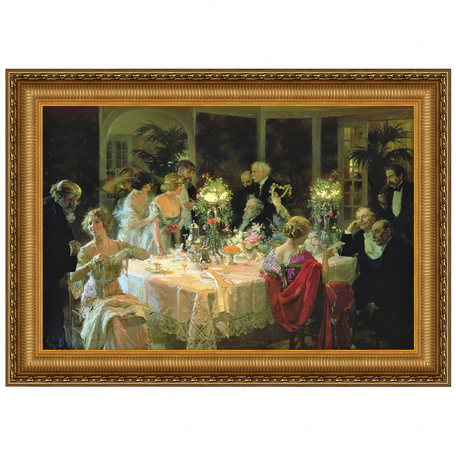 Toscano - The End of Dinner Framed Canvas Replica Painting