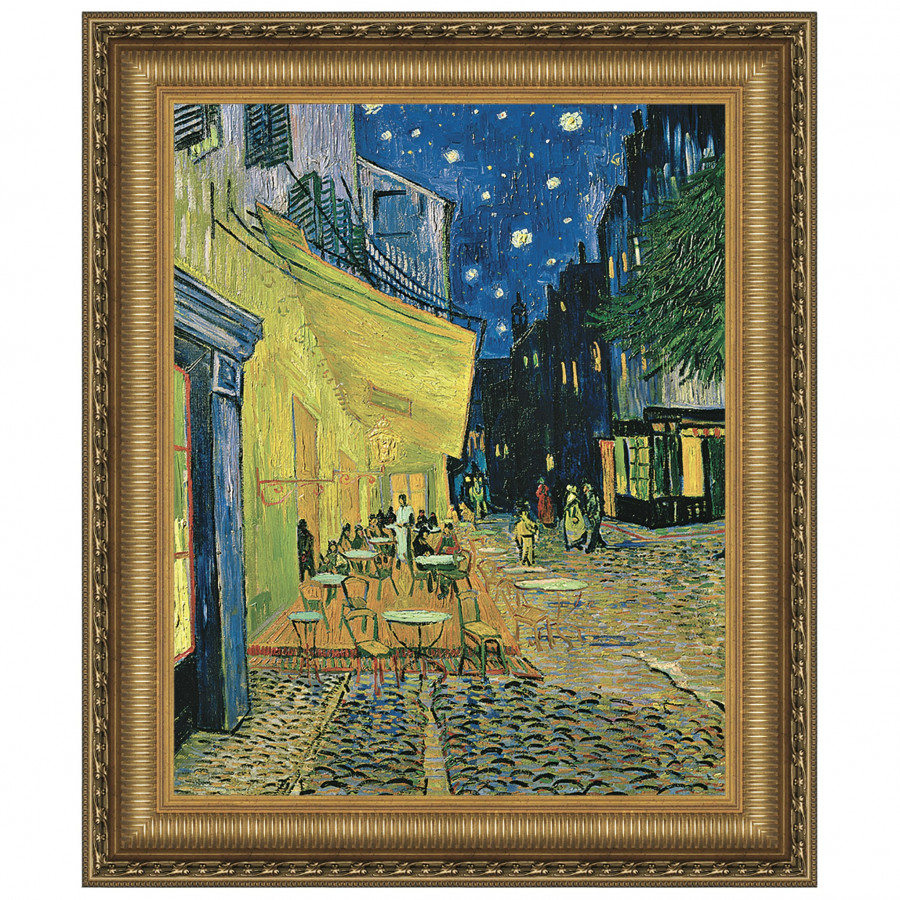 Toscano - Cafe Terrace on the Place du Forum Framed Canvas Replica Painting