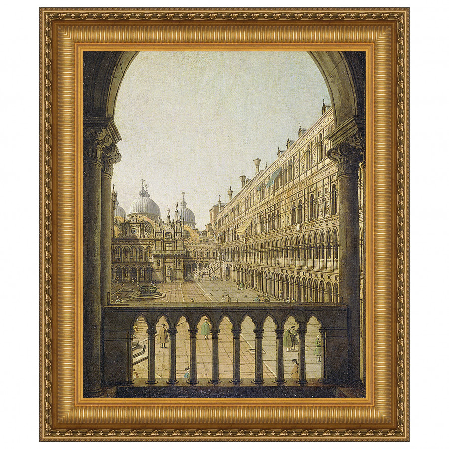 Toscano - Interior Court of the Doge Palace Framed Canvas Replica Painting