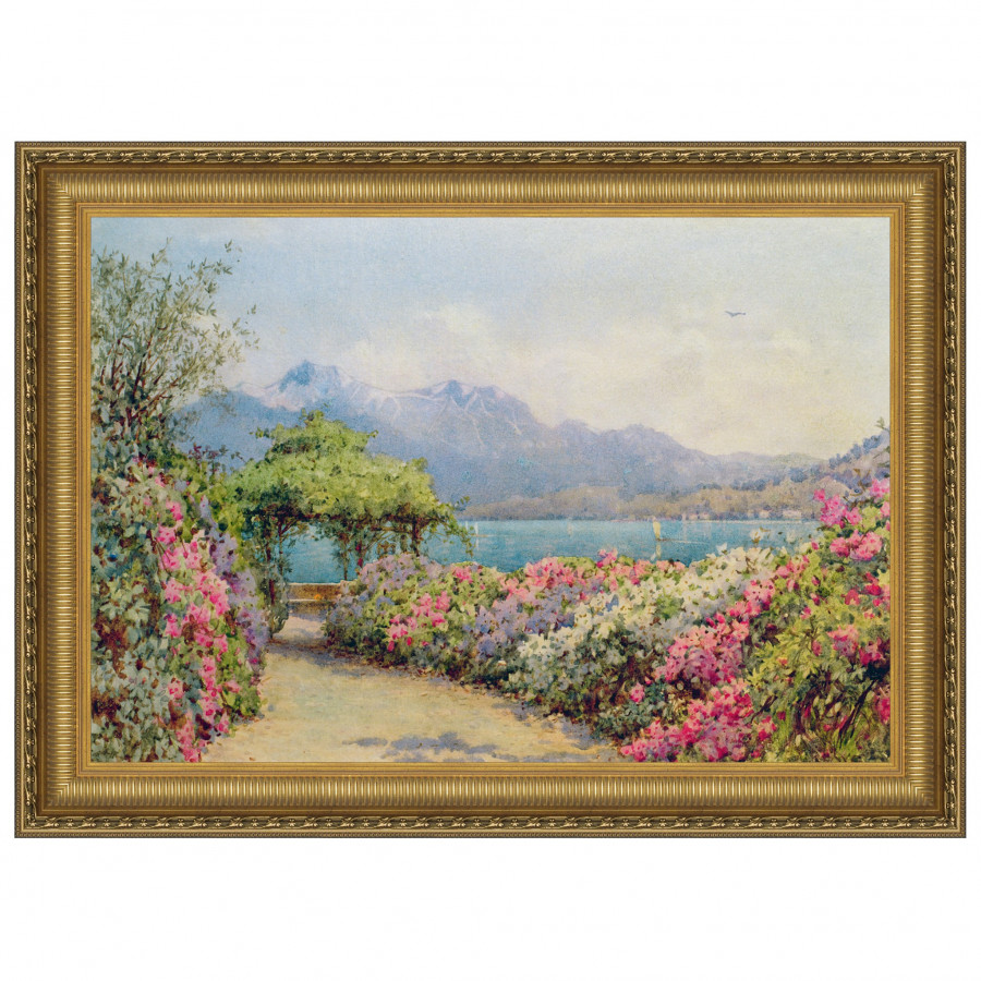 Toscano - Lake Como from the Villa Framed Canvas Replica Painting