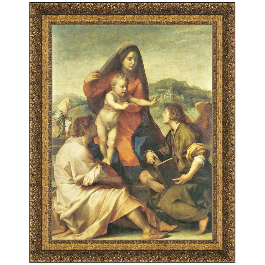 Toscano The Virgin and Child Framed Canvas Replica Painting - Medium