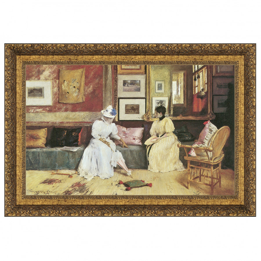 Toscano - A Friendly Call Framed Canvas Replica Painting