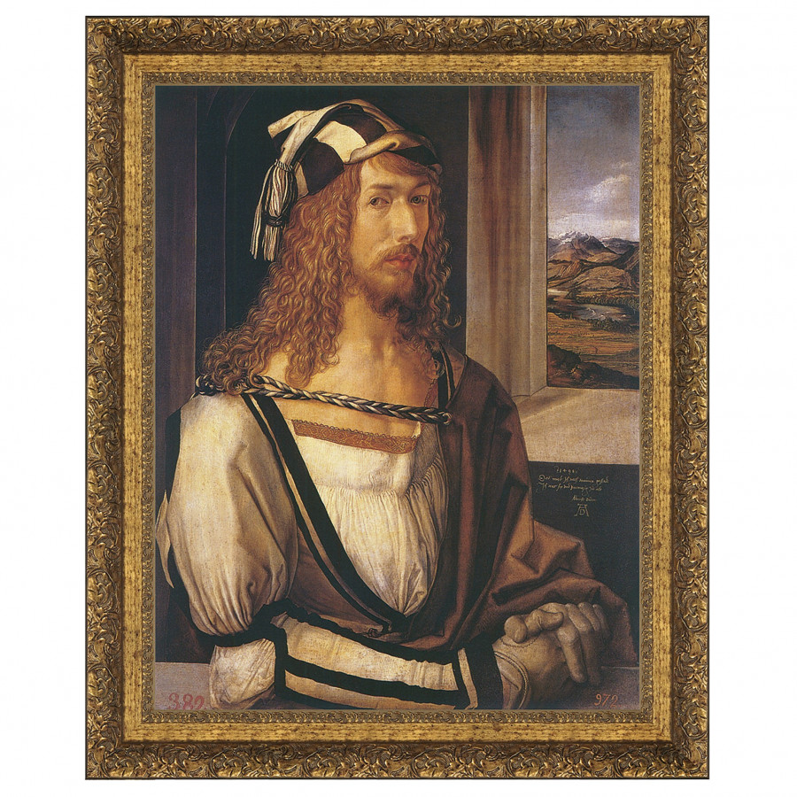 Toscano - Durer Self Portrait Framed Canvas Replica Painting