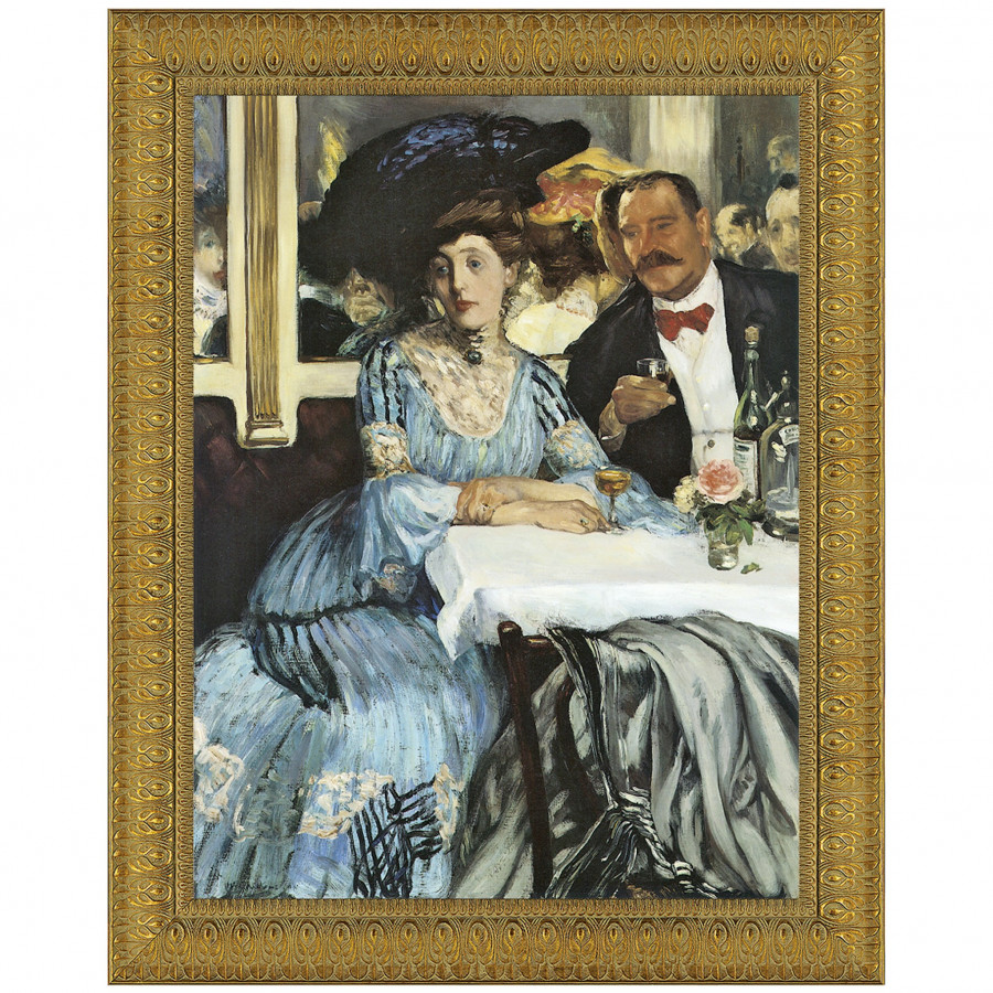 Toscano - Chez Mouquin Framed Canvas Replica Painting