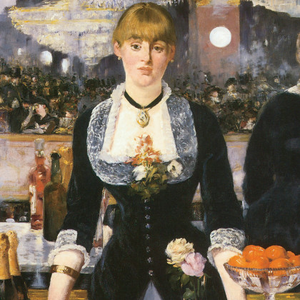 Toscano A Bar at the Folies-Bergere Framed Canvas Replica Painting - Grande