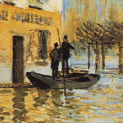 Toscano L Inondation a Port-Marly Framed Canvas Replica Painting - Medium