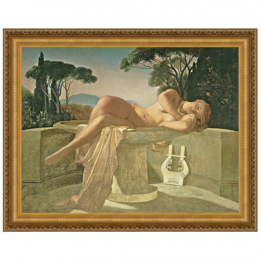 Toscano - Girl in a Basin Framed Canvas Replica Painting