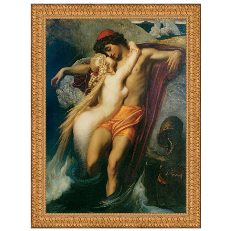 Toscano The Fisherman and the Syren Framed Canvas Replica Painting - Grande