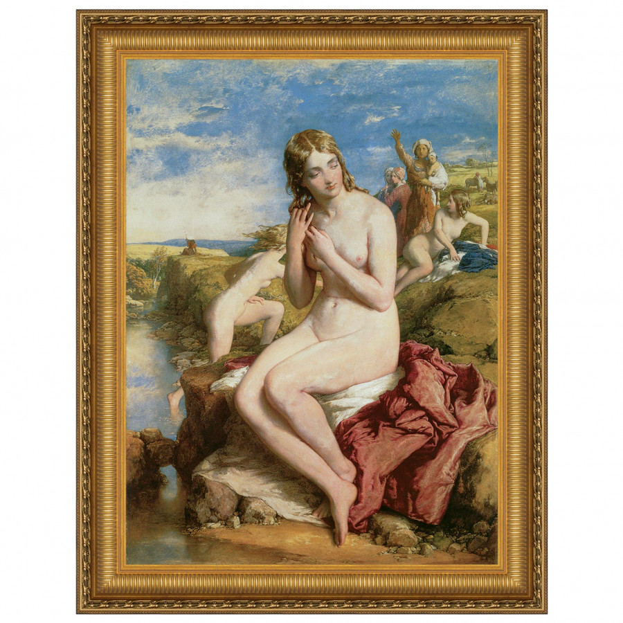 Toscano - Bathers Surprised Framed Canvas Replica Painting