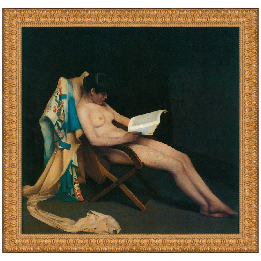 Toscano - The Reading Girl Framed Canvas Replica Painting