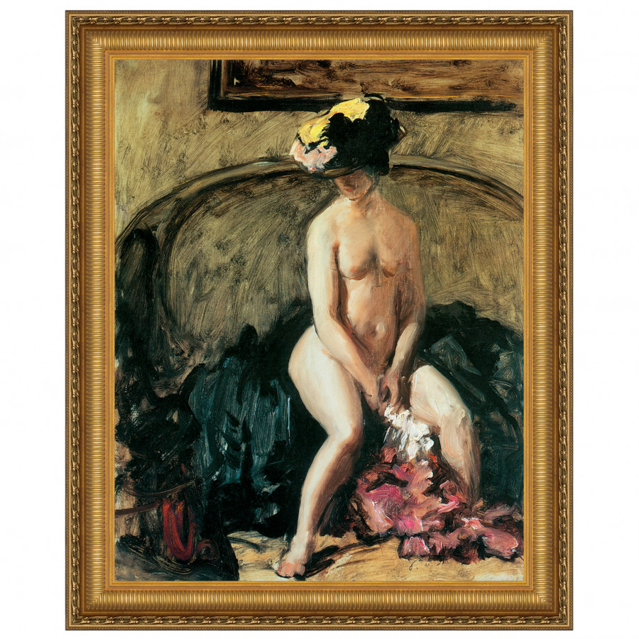 Toscano - The Black Hat 1900 Framed Canvas Replica Painting