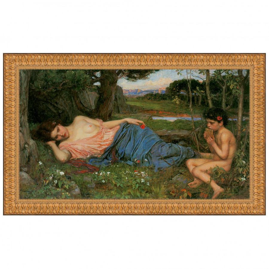 Toscano - Listen to my Sweet Pipings Framed Canvas Replica Painting