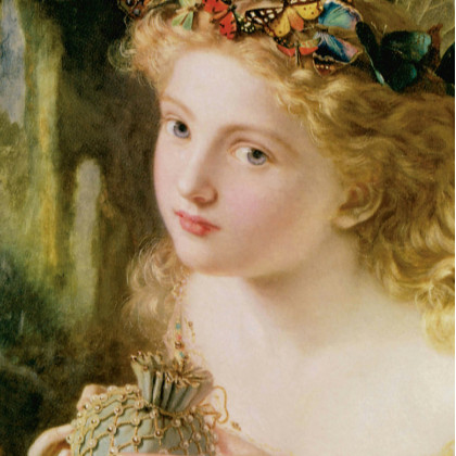Toscano Take the Fair Face of Woman Framed Canvas Replica Painting - Medium