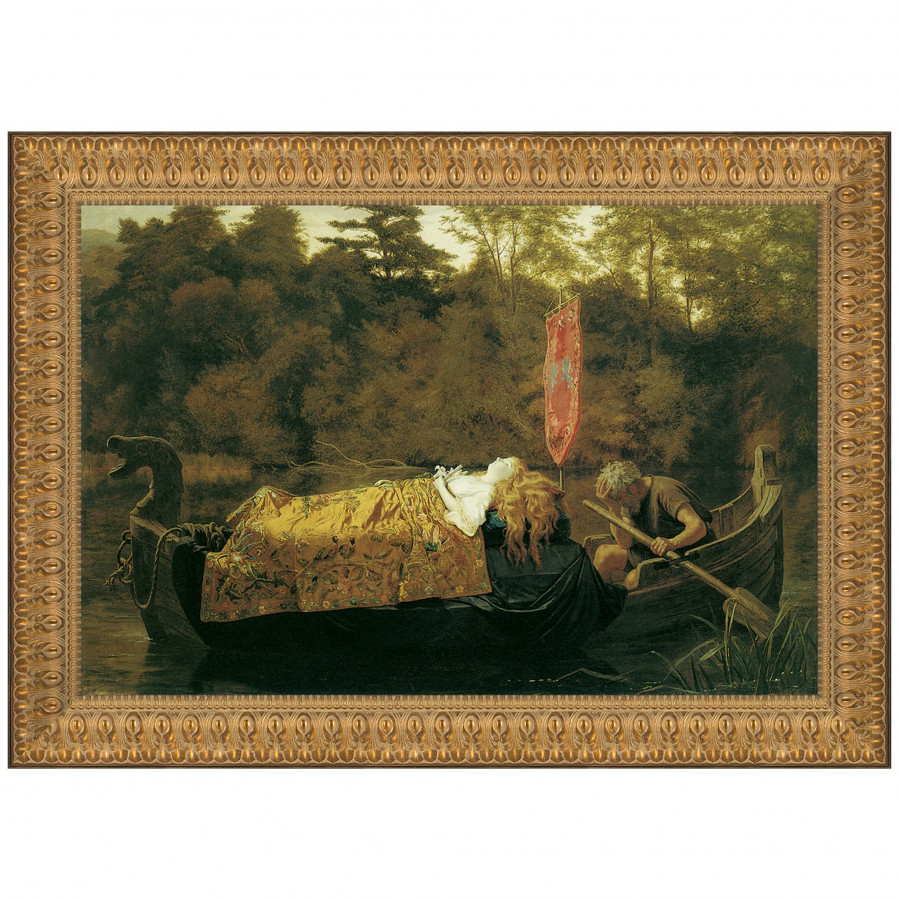 Toscano - Elaine the Lily Maid of Astolat Framed Canvas Replica Painting