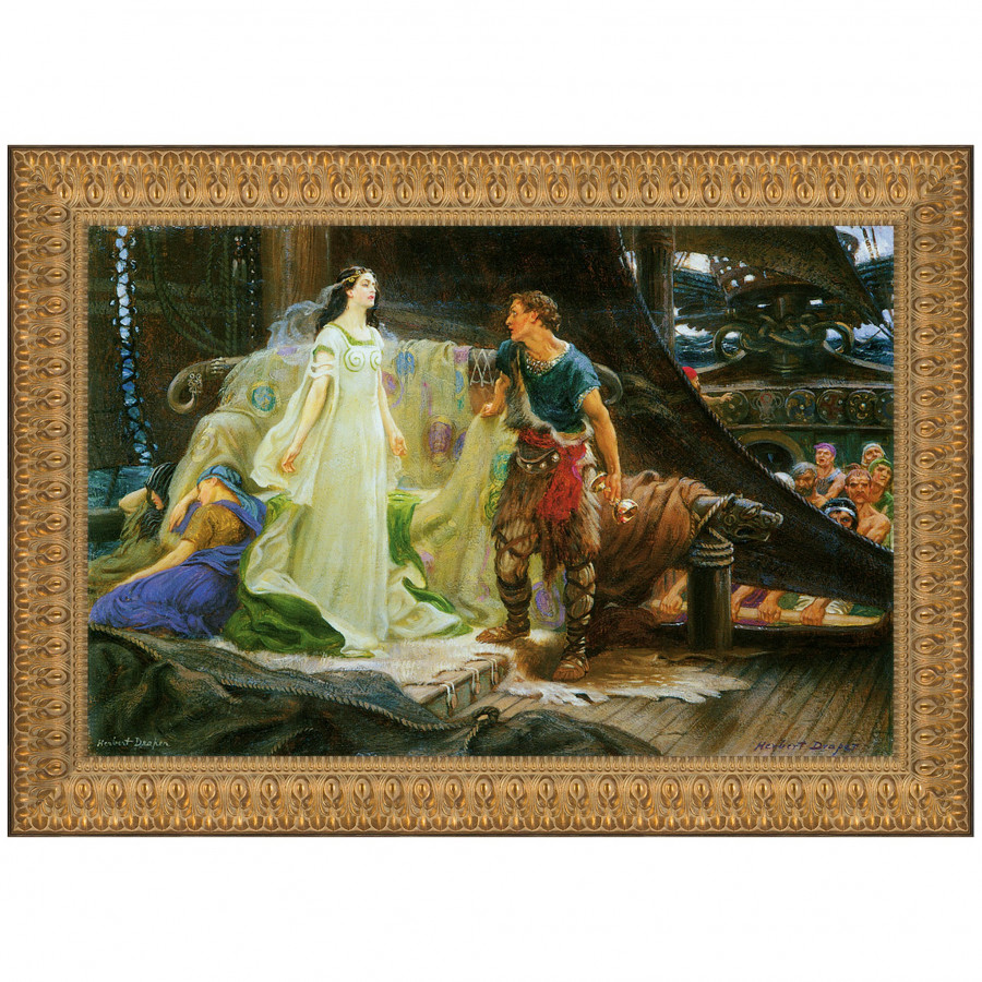 Toscano Tristan and Iseult Framed Canvas Replica Painting - Grande