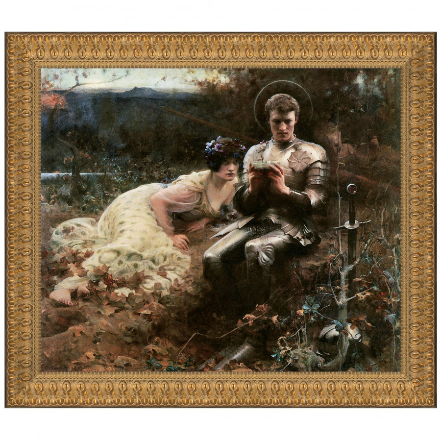 Toscano - The Temptation of Sir Percival Framed Canvas Replica Painting
