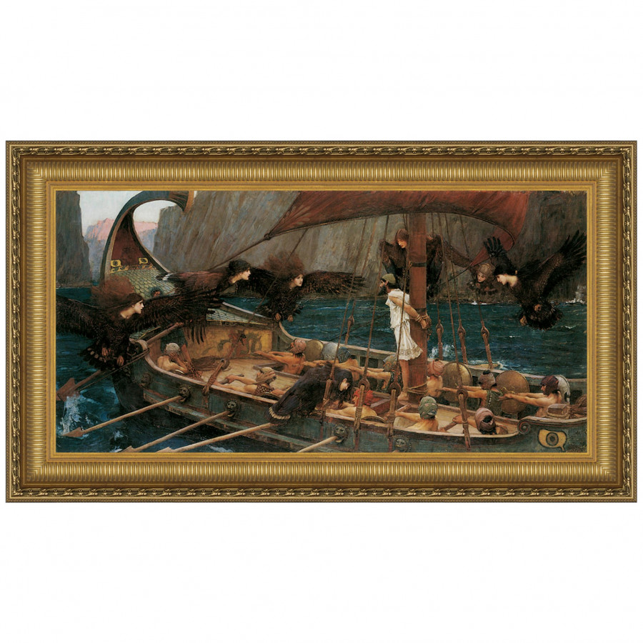 Toscano Ulysses and the Sirens 1891 Framed Canvas Replica Painting - Medium