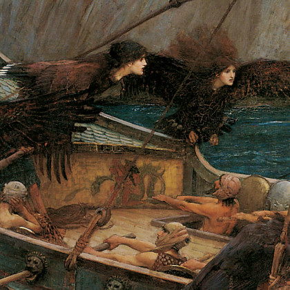 Toscano Ulysses and the Sirens 1891 Framed Canvas Replica Painting - Medium