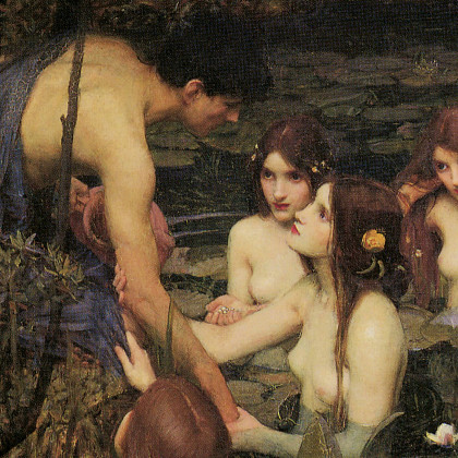 Toscano Hylas and the Water Nymphs Framed Canvas Replica Painting - Small
