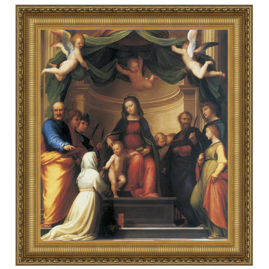 Toscano - Mystic Marriage of Saint Catherine Framed Canvas Replica Painting