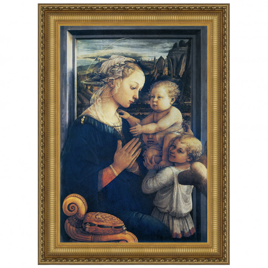 Toscano - Madonna and Child with Two Angels Framed Canvas Replica Painting