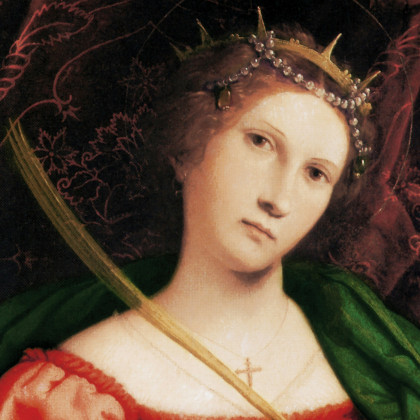 Toscano Saint Catherine of Alexandria Framed Canvas Replica Painting - Medium