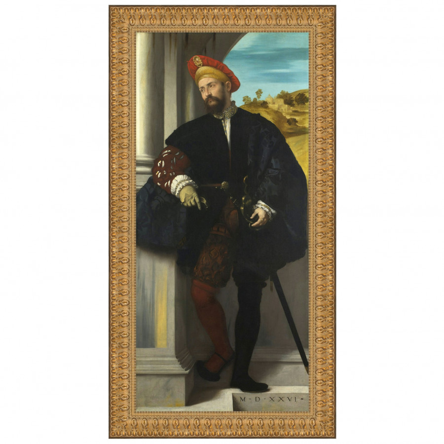 Toscano - Portrait of a Man Framed Canvas Replica Painting