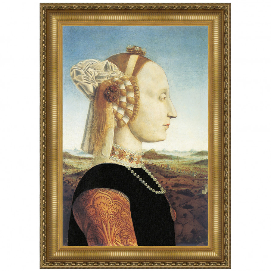 Toscano - Portrait of Battista Sforza Framed Canvas Replica Painting