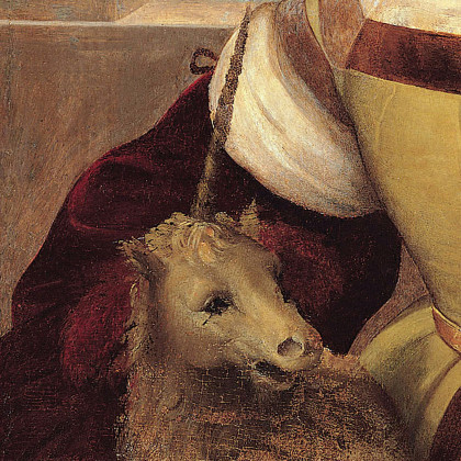 Toscano Young Woman with Unicorn Framed Canvas Replica Painting - Small