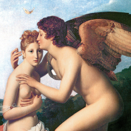 Toscano Psyche and Cupid Framed Canvas Replica Painting - Grande