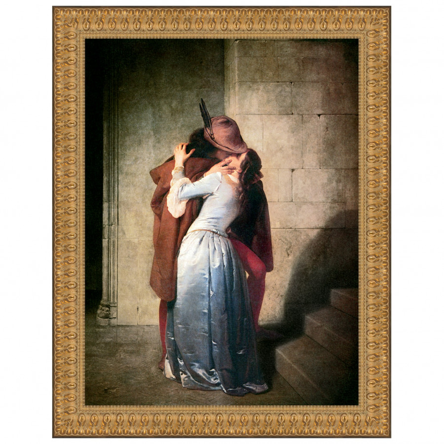 Toscano - The Kiss by Francesco Hayez Framed Canvas Replica Painting