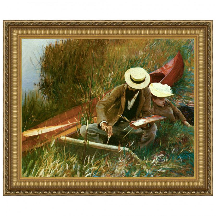 Toscano - Paul Helleu Sketching with his Wife Framed Canvas Replica Painting