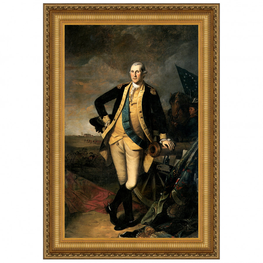 Toscano - George Washington Battle of Princeton Framed Canvas Replica Painting