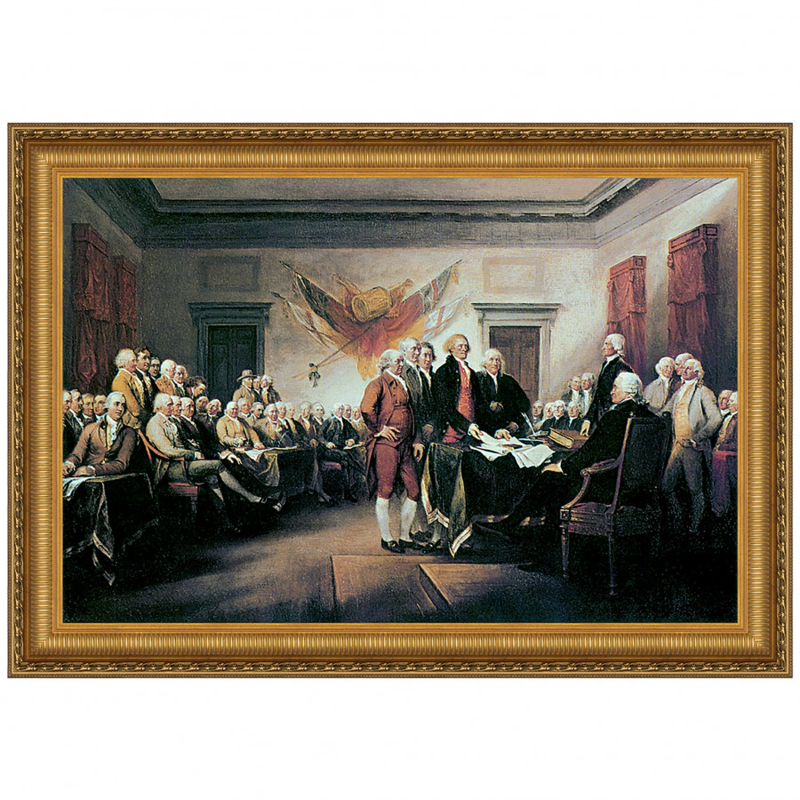 Toscano Declaration of Independence Framed Canvas Replica Painting - Medium