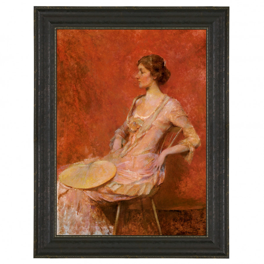 Toscano - The Palm Leaf Fan Framed Canvas Replica Painting