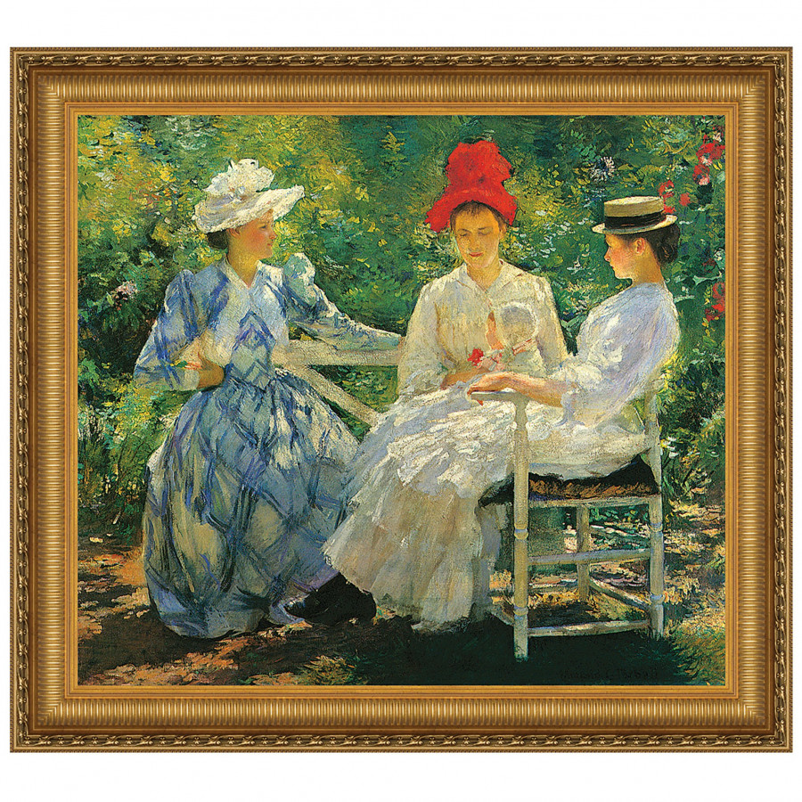 Toscano Three Sisters June Sunlight Framed Canvas Replica Painting - Small